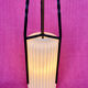 LAMP/IRON SUSPENSION FORGED OPAQUE WHITE GLASS CYLINDRICAL TUBE