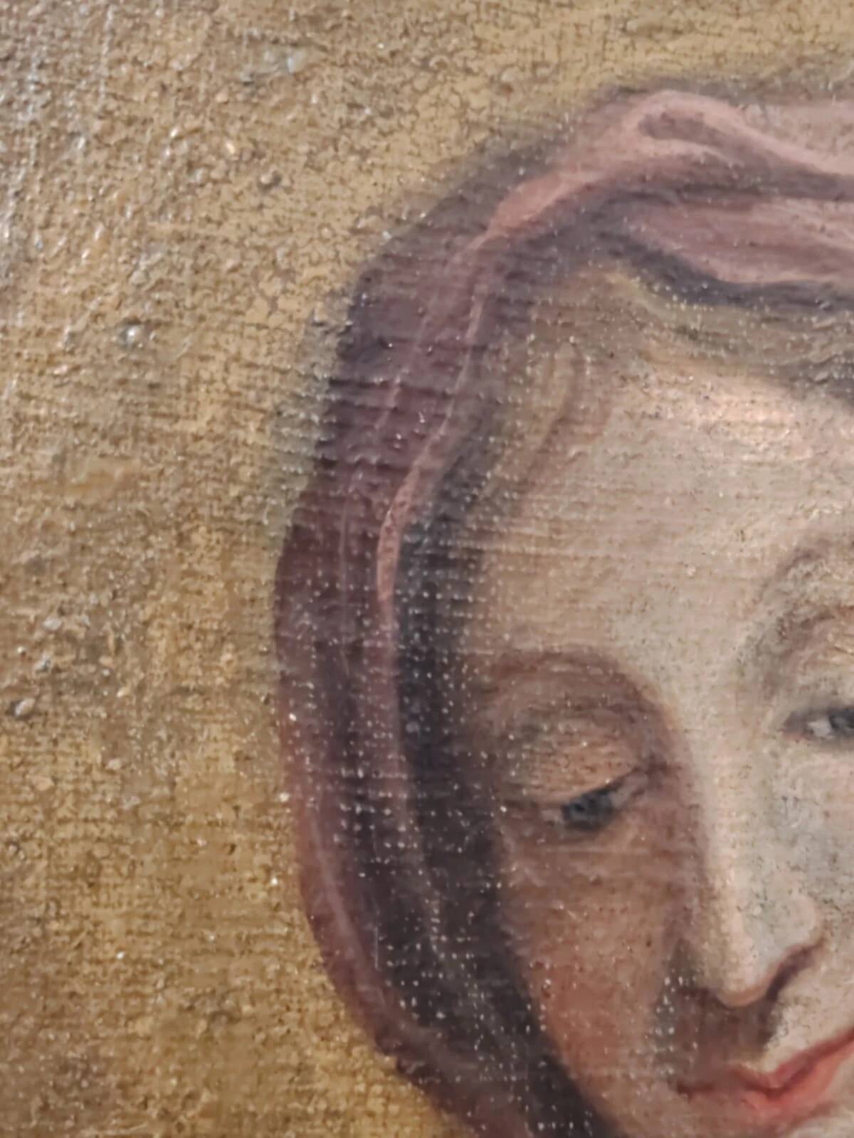 Virgin in prayer, oil on canvas, 17th century, Central Italy