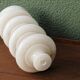 70s designer lamp base, twisted white marble