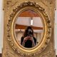 Louis XVI Style Medallion Mirror in gilded wood