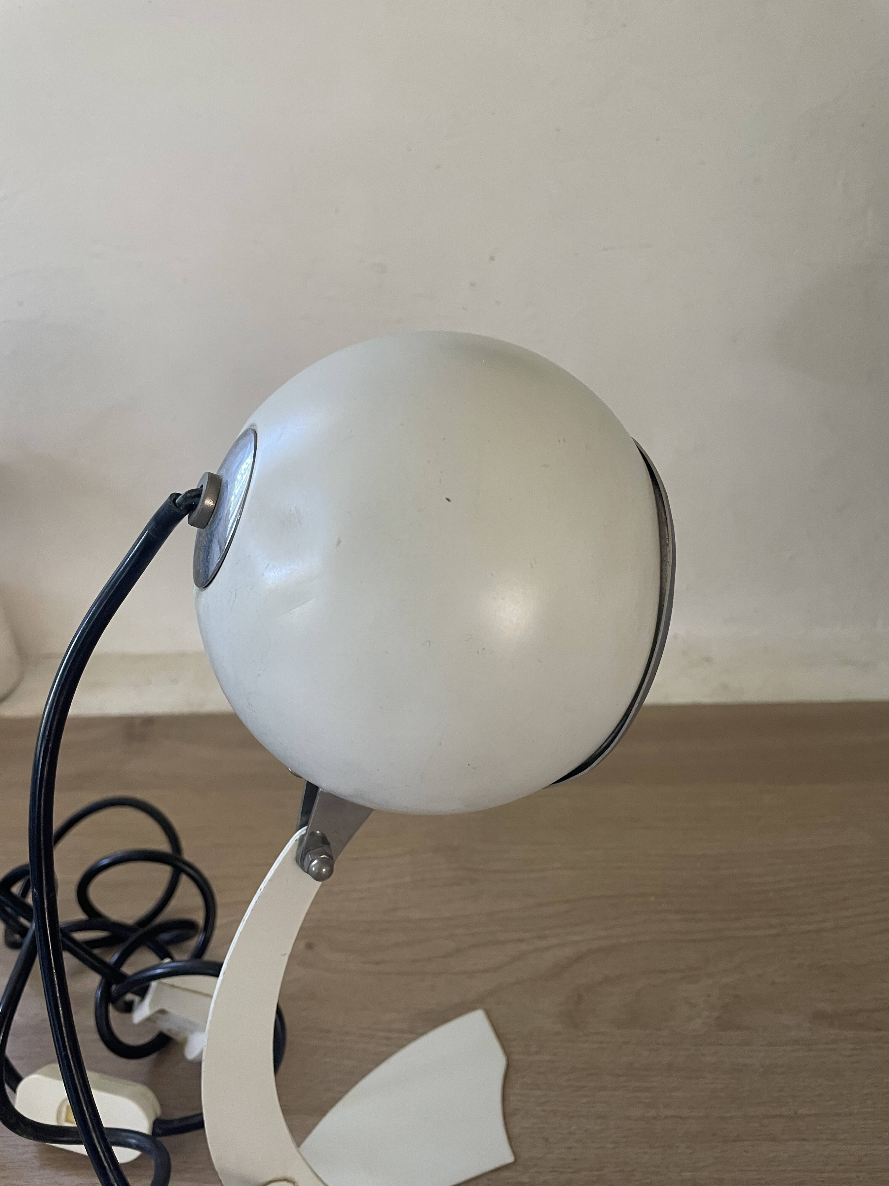 Adjustable eye ball lamp, Italian design from the 1970s.
