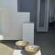 Duo of ceramic bowls interior glazed exterior matt raw earth