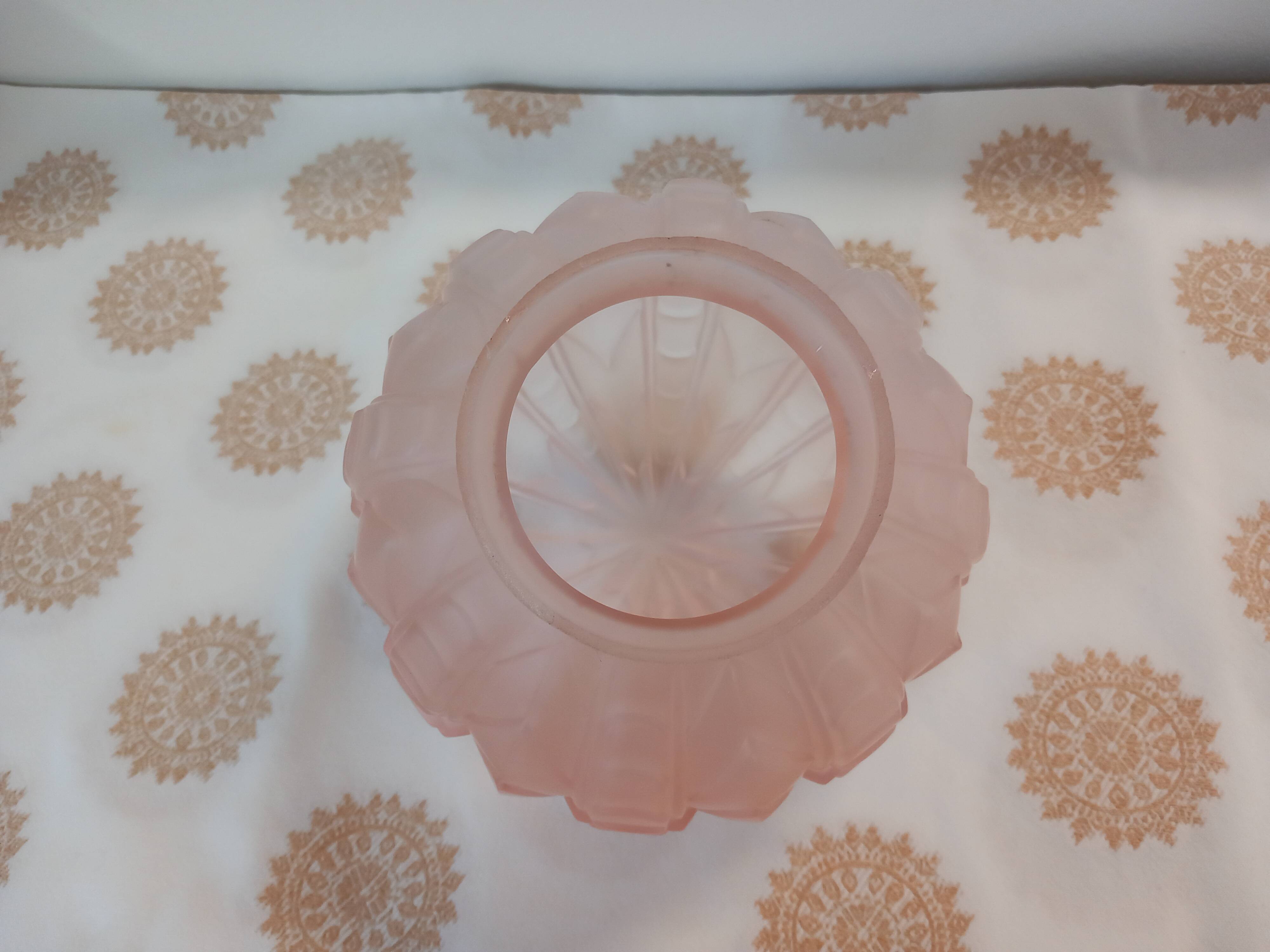 Old pale pink pressed glass globe