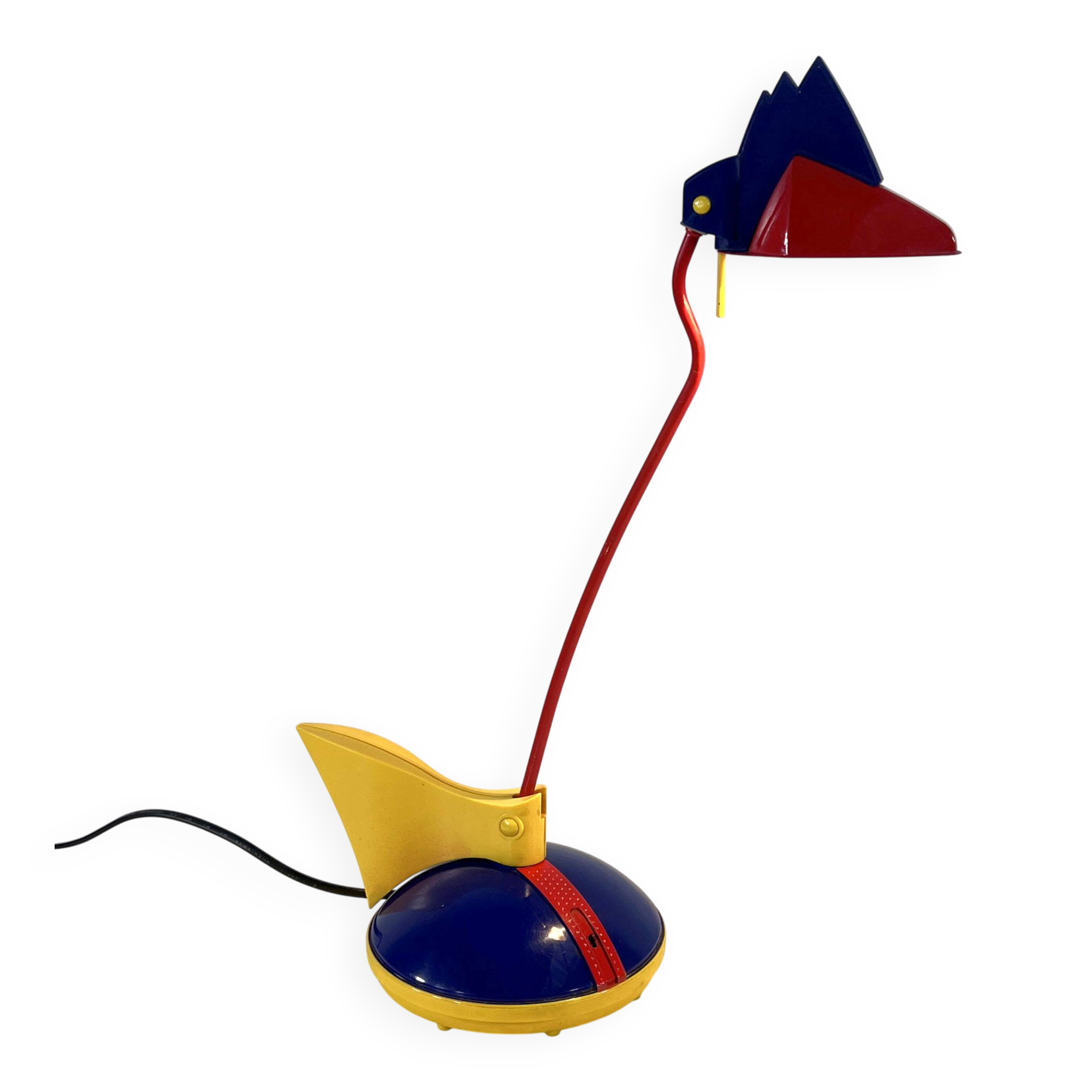 Lampe de bureau toucan bleu et rouge de brilliant leuchten Germany, 1980