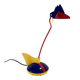 Lampe de bureau toucan bleu et rouge de brilliant leuchten Germany, 1980
