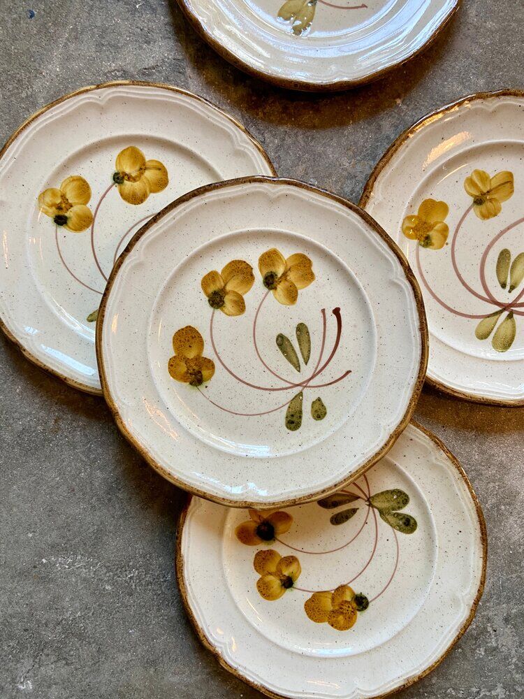 5 dessert plates in hand-painted Italian earthenware