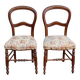 2 chaises louis Philippe bois massif courbé et tissu fleurs