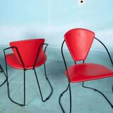 Ensemble de 4 chaises Linda, design italien des années 1980.