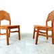 Vintage pine wood dining chairs - 1970s