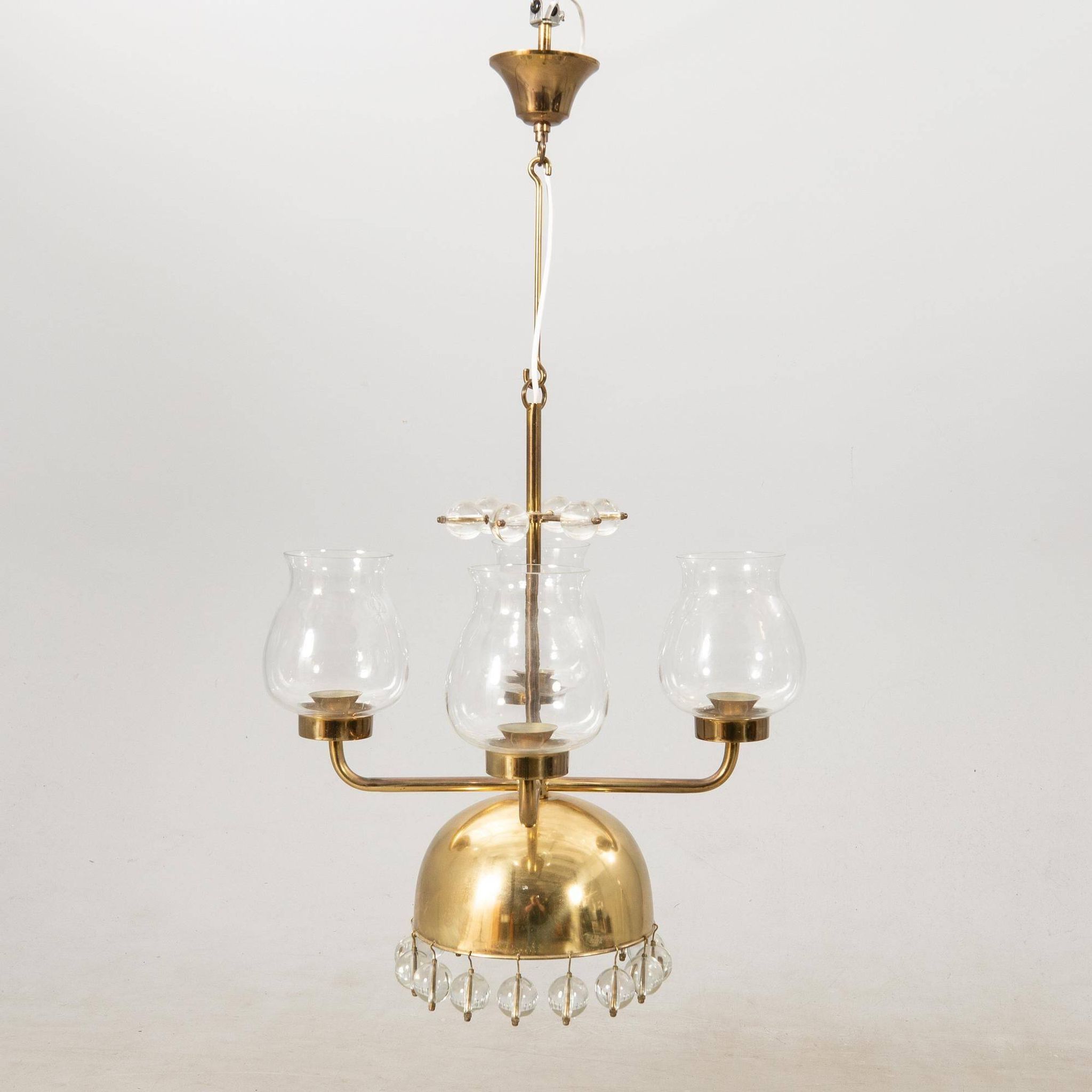 Lustre Erik Höglund Laiton et verre Suède 1960