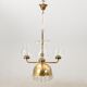 Chandelier Erik Höglund Brass and glass Sweden 1960