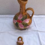 Old carafe with 8 ceramic glasses