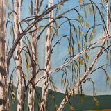 Mid Century Vintage Framed Oil Painting - By the Lake