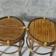 Set of two plant holders in bamboo and wicker