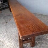 Solid oak bench 2 meters period 1960