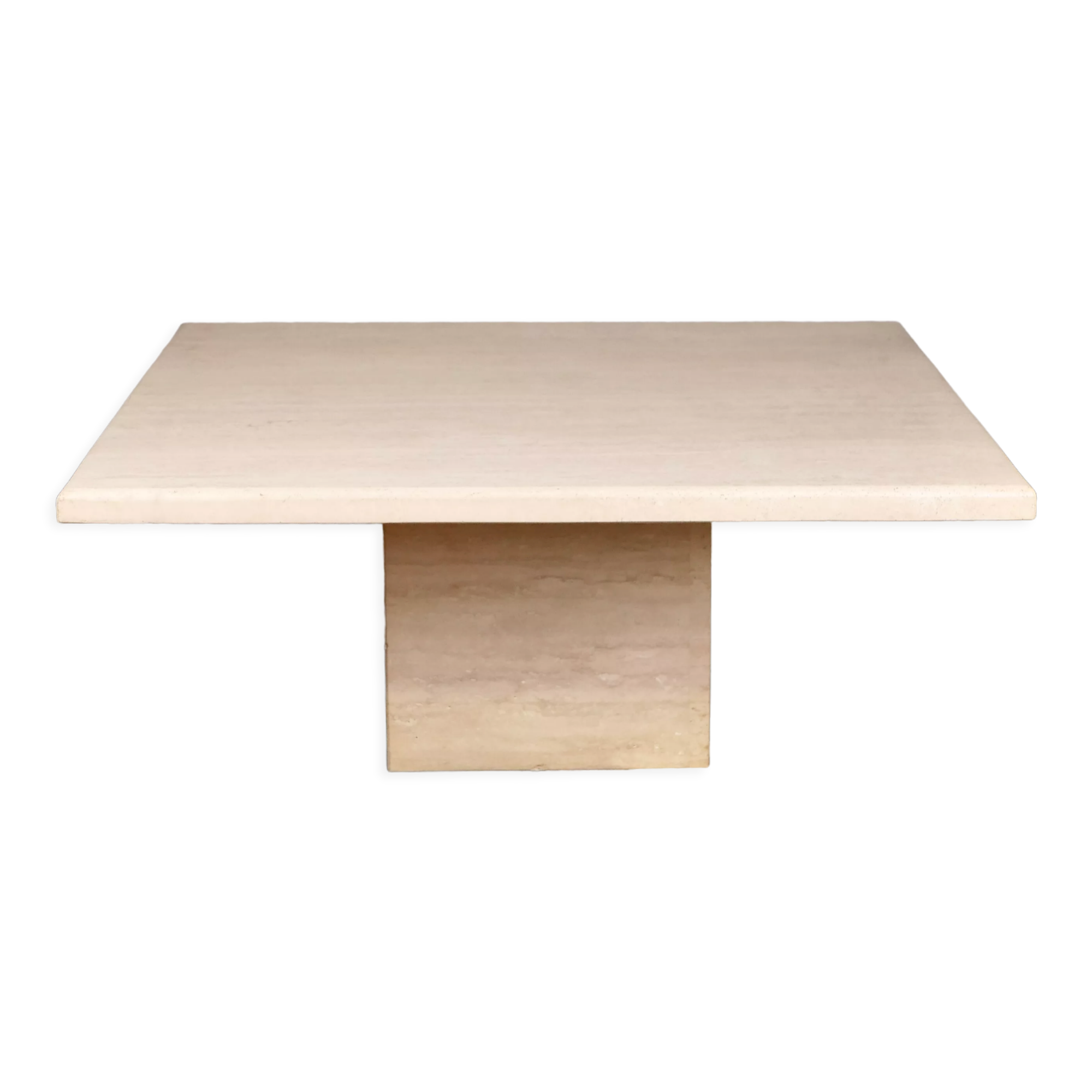 Square travertine coffee table