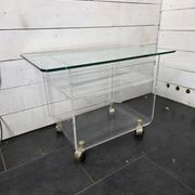 Vintage Plexiglas and Glass Coffee Table by David Lange 1970s