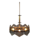 Lustre design Gino Paroldo Fontana Arte brass smoked glass modernist 1960