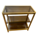 Regency style console table, in gilded metal and smoked glass