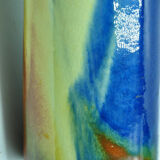 Vase bottle soliflore signed to identify contemporary multicolor design décor
