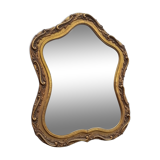 Mirror gilded and carved wood 50' vintage 35x55cm