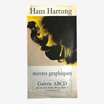 Affiche originale  de Hans Hartung, Galerie ABCD, 1975.