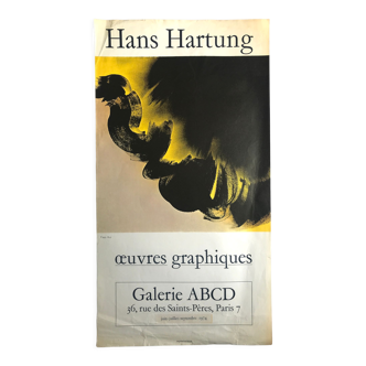 Affiche originale  de Hans Hartung, Galerie ABCD, 1975.