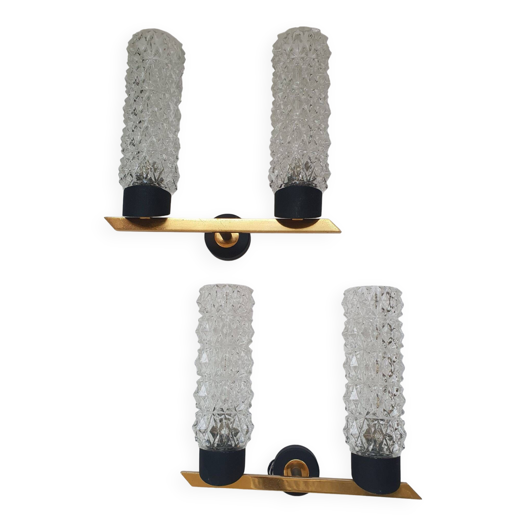 Pair of Arlus designer gold wall lights