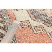 1970s Turkish Oushak Handmade Wool Cotton Orange Runner Rug 85x266