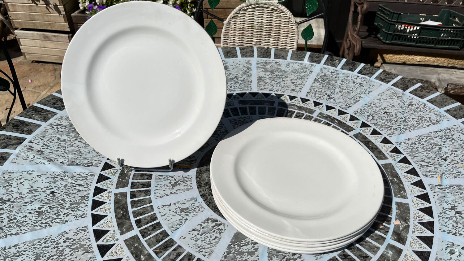 Lot de 6 assiettes  plates blanches Churchill England