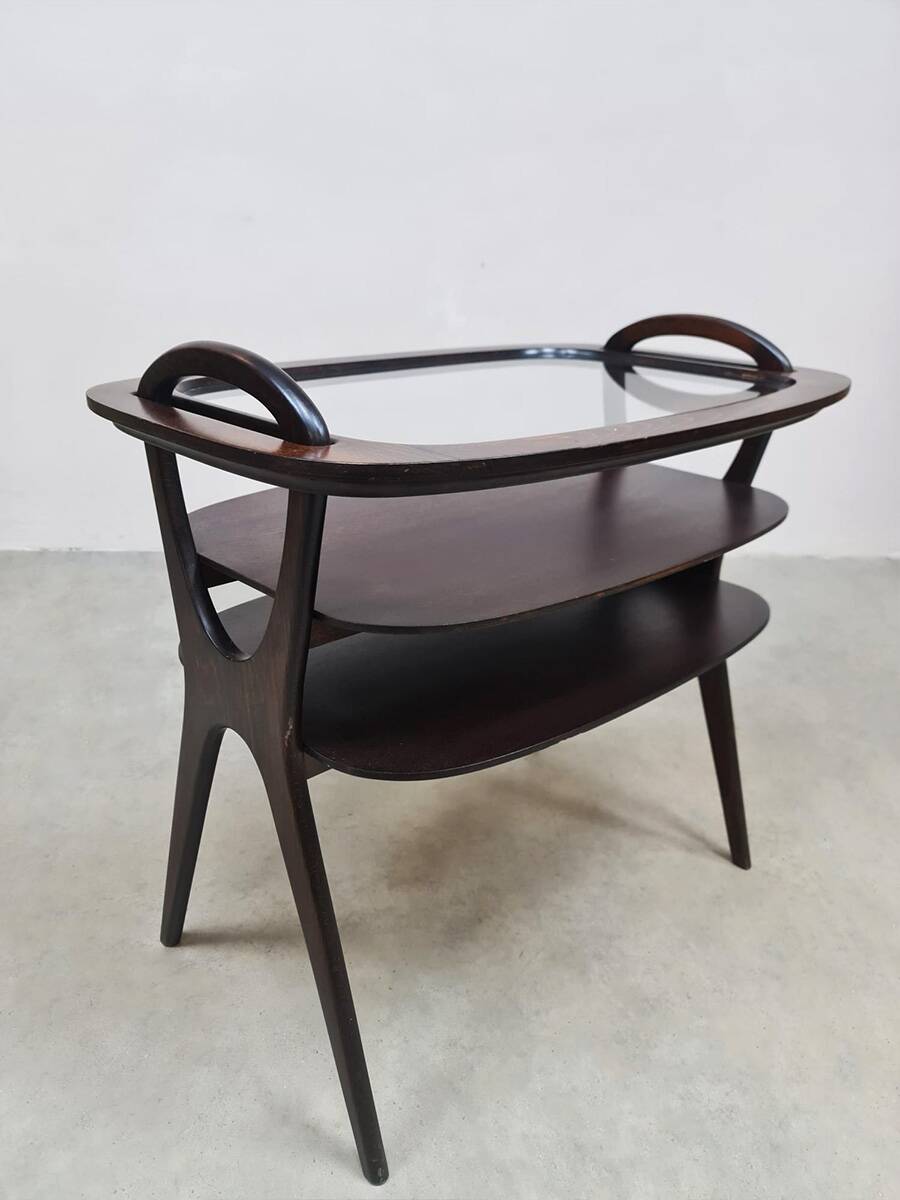 Midcentury side table serving tray vintage Hans Olsen 1950s