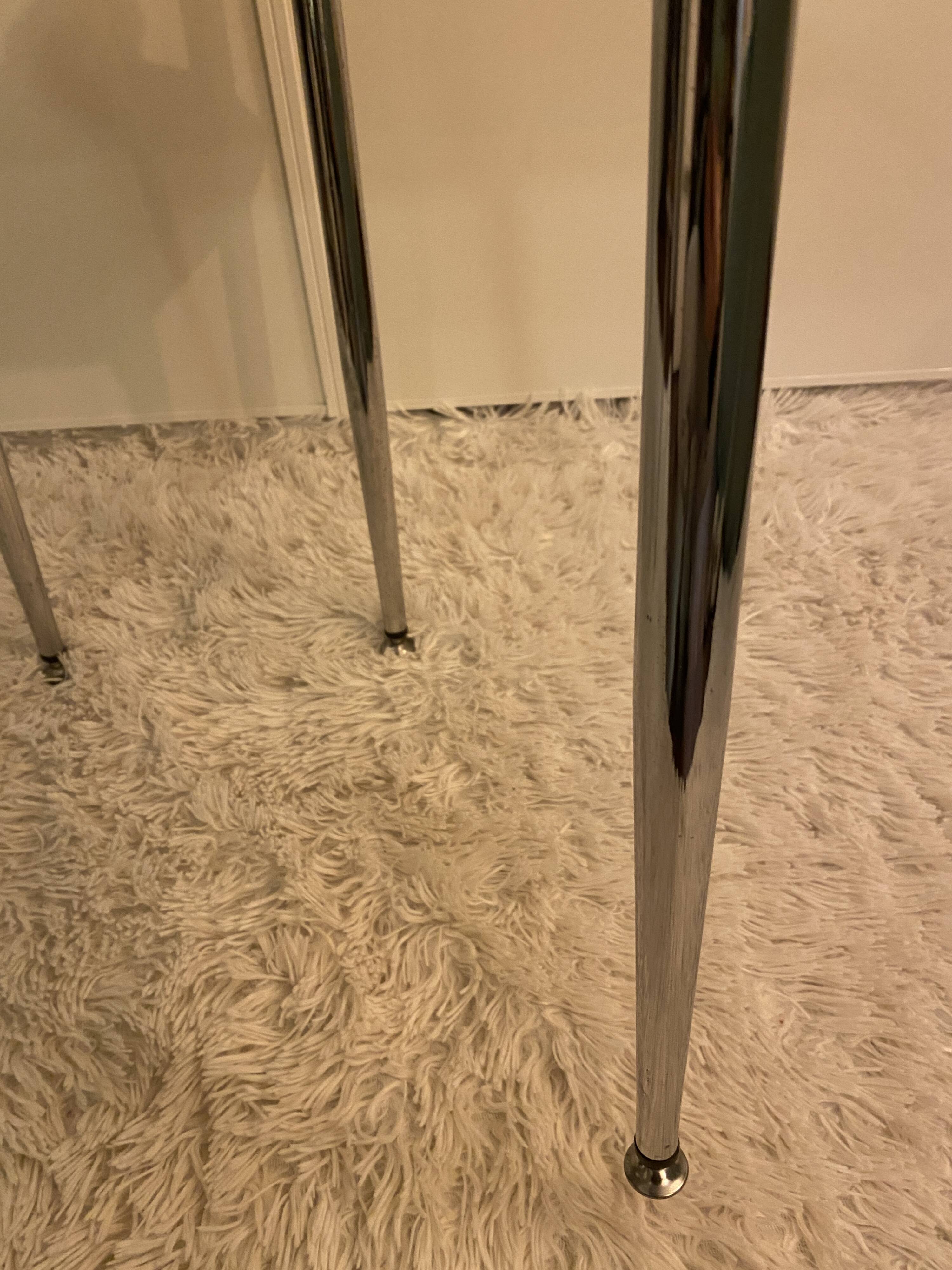 Set of 6 vintage arper chrome leather chairs