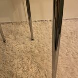 Set of 6 vintage arper chrome leather chairs