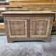 Old low sideboard in solid pitch pine
