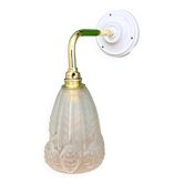 Curved tulip vintage Art Deco wall light in frosted glass