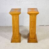 Pair of rattan pedestals 60s