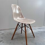 Set of 10 fibreglass & walnut DSW chairs, Charles & Ray Eames, Herman Miller, 60s-70s