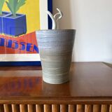 Mid-century style blue artistic ceramic vase, Gabriele Bucci Italy ca. 2000