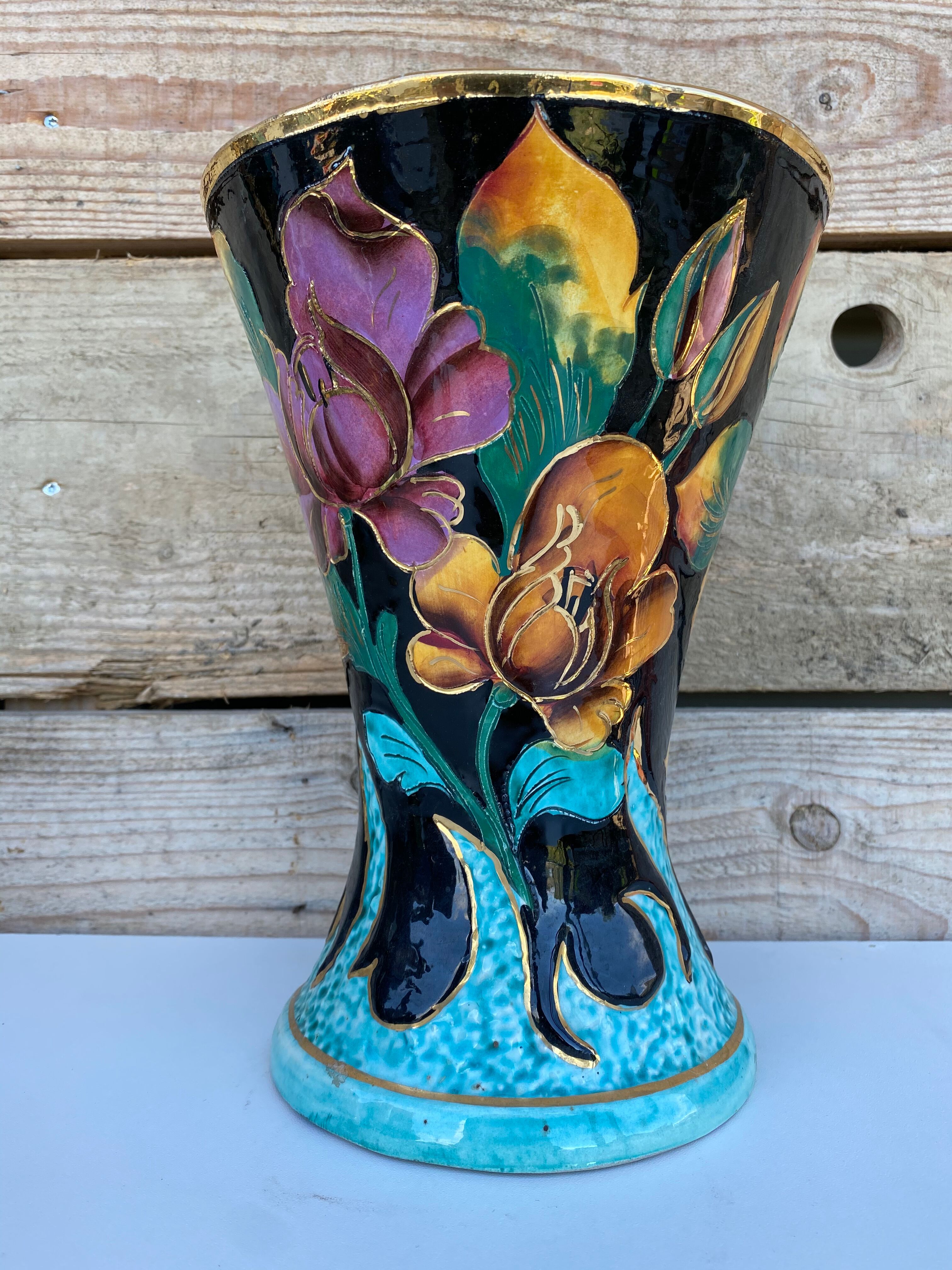 Large ceramic diabolo vase 1960 Vallauris