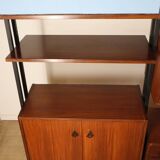 Vintage Italian bookcase in wood and metal, 1960