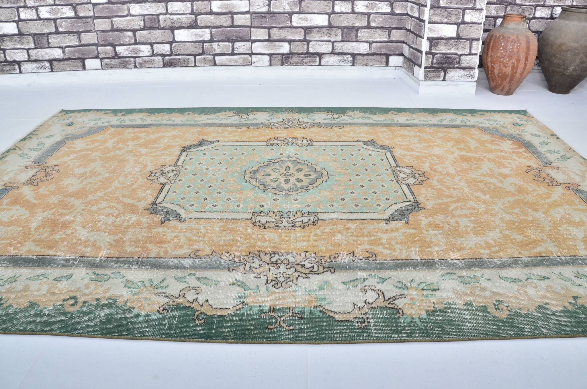 Oushak Turkish Vintage Rug sku 3244