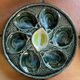 Set of 2 Saint Clément oyster plates in slip