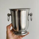small matte silver metal ice bucket