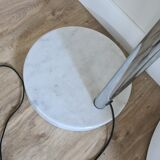 Floor lamp design Lampshade White / chrome and marble