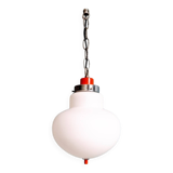 Space Age pendant light in white opaline, Massive, 1970