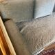 Vintage Louis XVI style blue velvet sofa