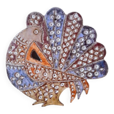 Ceramic peacock, Dominique Pérot, BIOT 1970.
