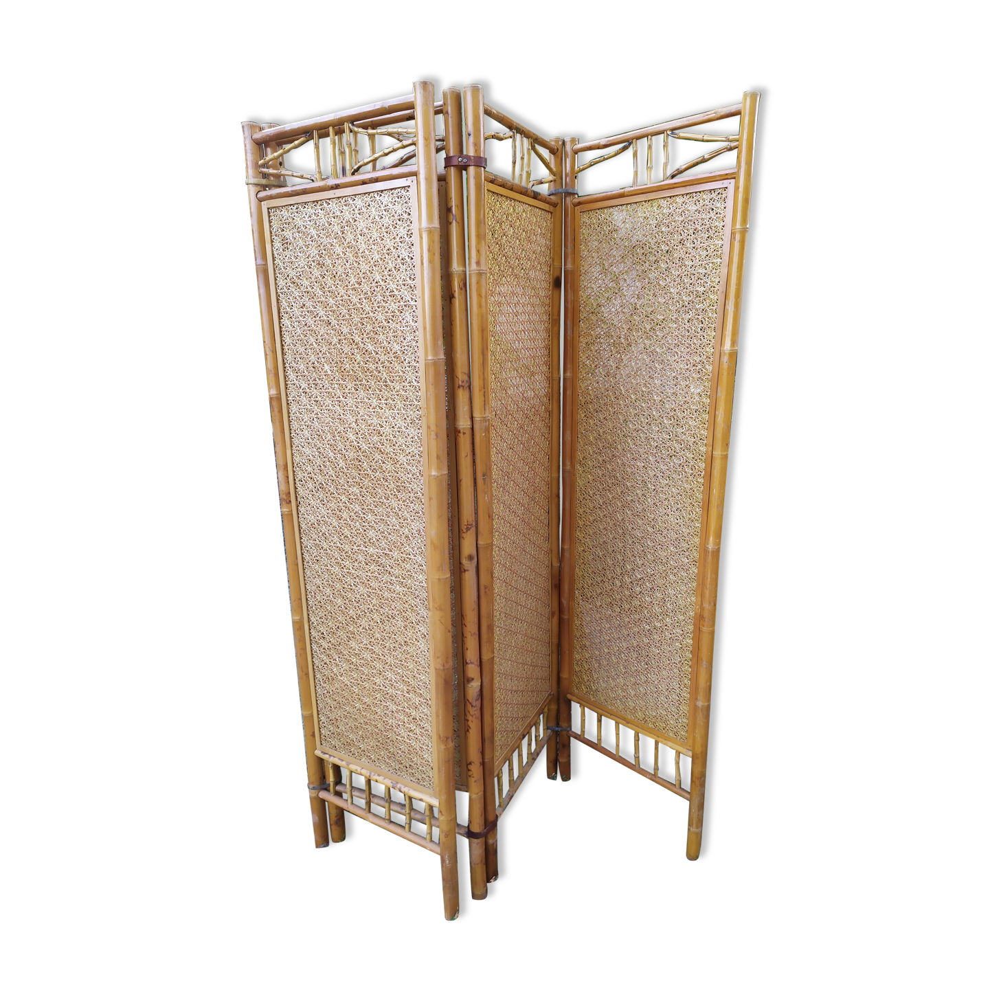 Bamboo screen and rattan 70s