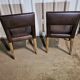 pair of leather armchairs (French cow) by Michel Hurel