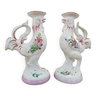 Pair of ceramic candle holders